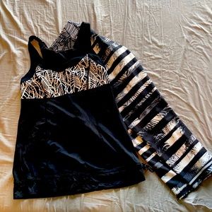 Lululemon shady palm leggings & tank hustle bustle